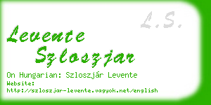 levente szloszjar business card