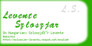 levente szloszjar business card